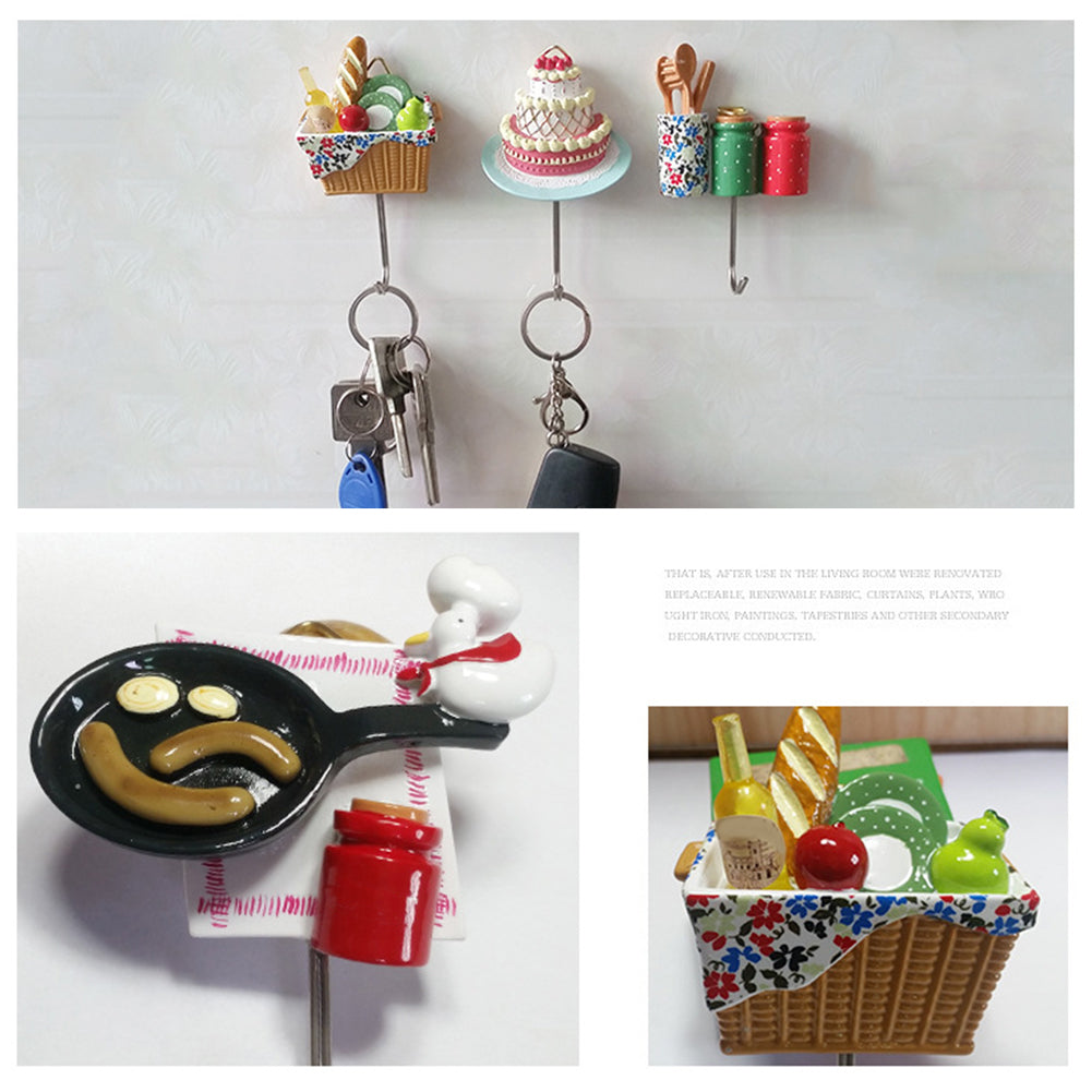 Cake Toothbrush Cup Pan Basket Shape Hook Wall Hangers Rack Organizer Room Decor