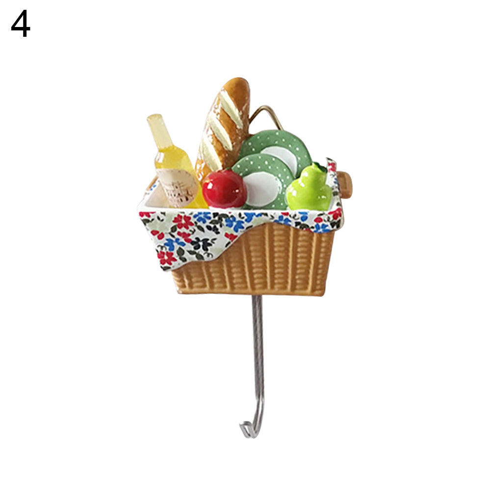 Cake Toothbrush Cup Pan Basket Shape Hook Wall Hangers Rack Organizer Room Decor