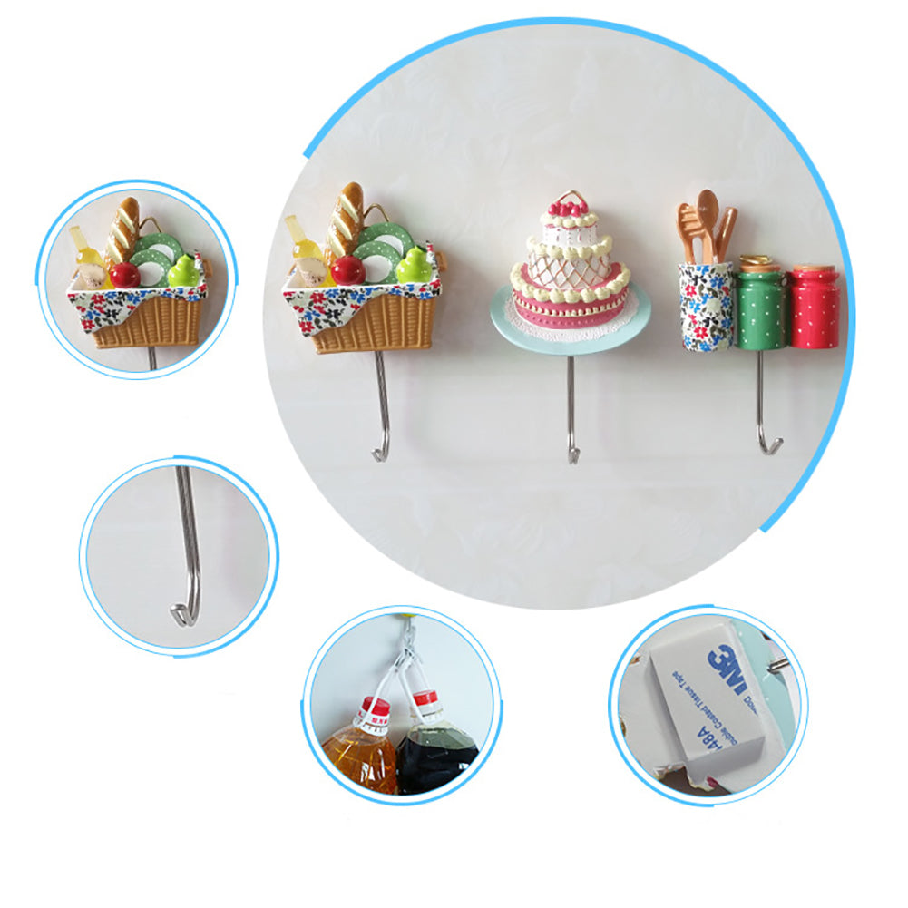 Cake Toothbrush Cup Pan Basket Shape Hook Wall Hangers Rack Organizer Room Decor