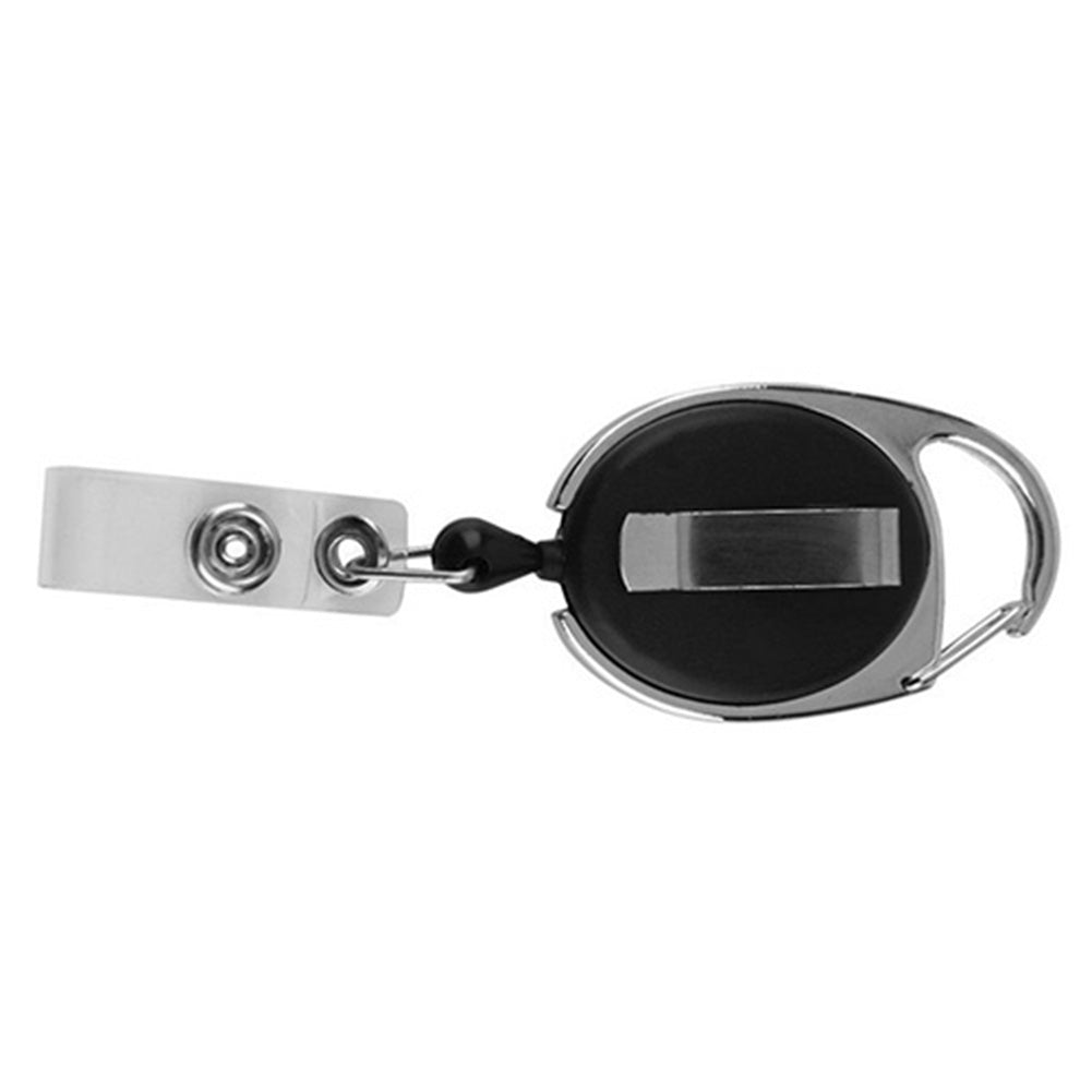 Retractable Pull Key ID Badge Card Tag Clip Holder Carabiner Style Reel Recoil