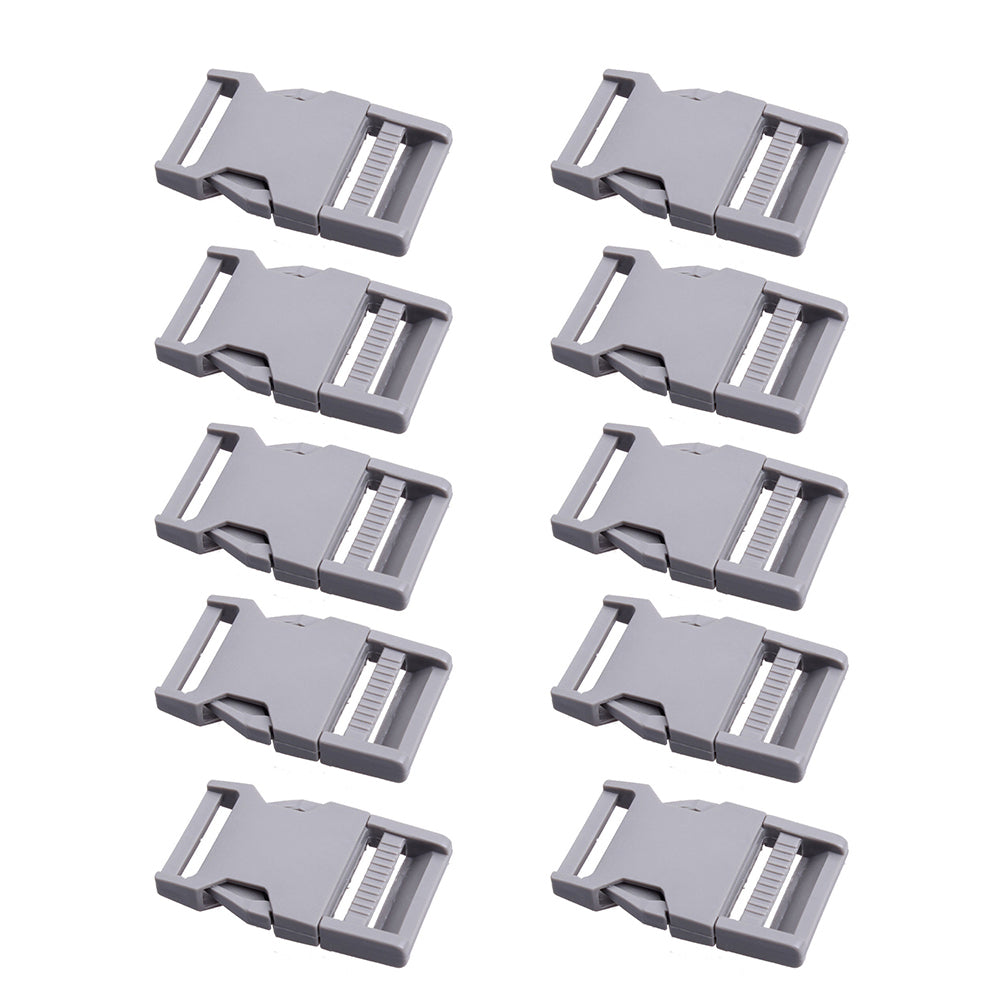 10Pcs 25mm Webbing Strap Adjustable Plastic Clasp Side Quick Release Buckles