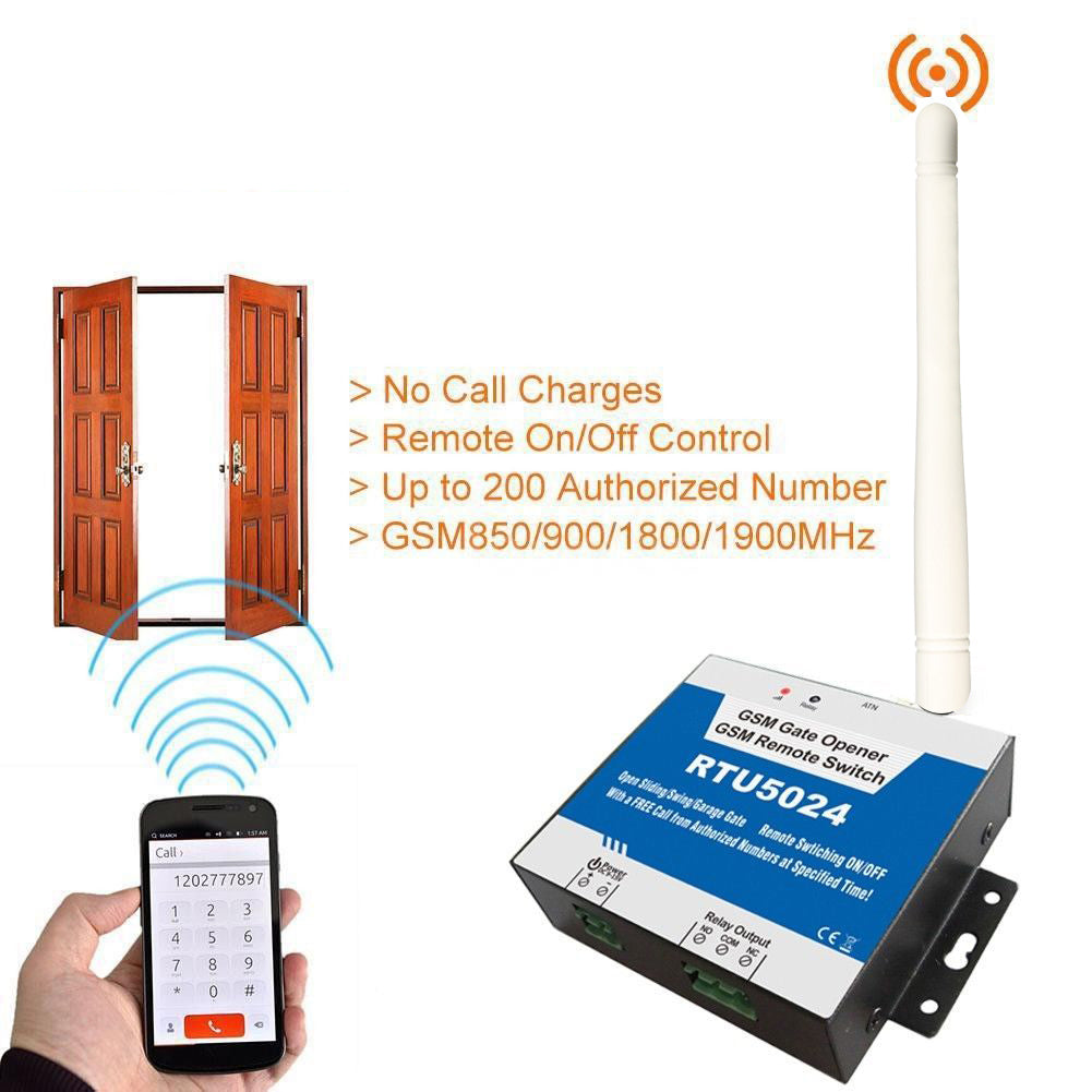 GSM Wireless Door Access Free Call Phone Remote Control Gate Opener Relay Switch
