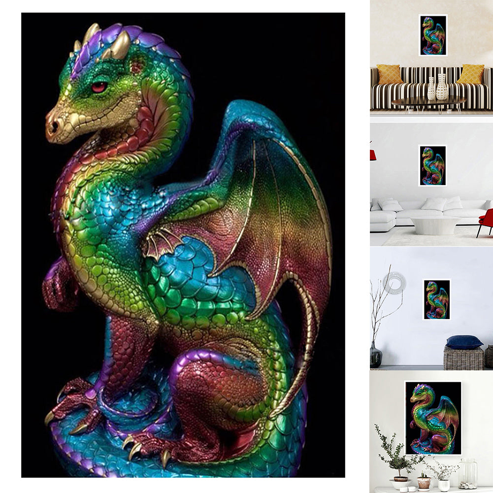 Colorful Dragon 5D Partial Diamond DIY Wall Painting Cross Stitch Home Decor