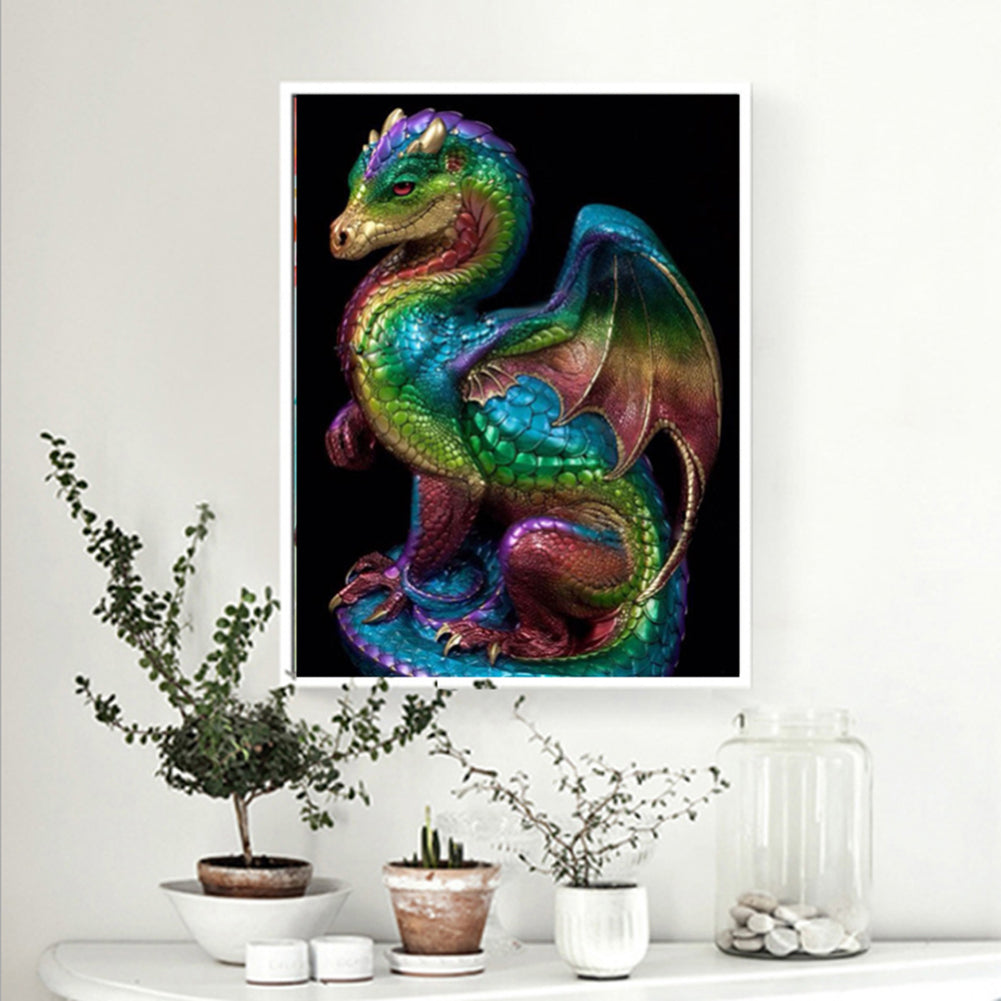 Colorful Dragon 5D Partial Diamond DIY Wall Painting Cross Stitch Home Decor