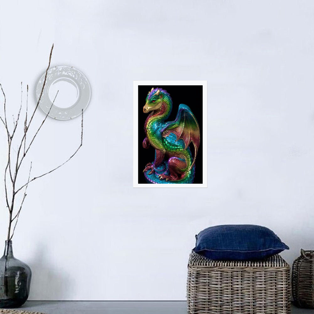 Colorful Dragon 5D Partial Diamond DIY Wall Painting Cross Stitch Home Decor