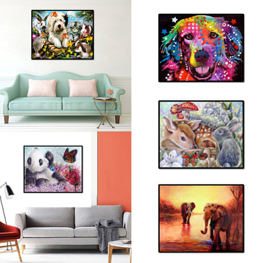Panda Elephant Dog Deer Full Diamond Painting DIY Handmade Craft Home Decor