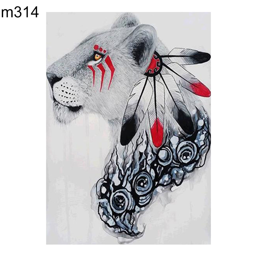 Tribal Lion Head Cool DIY Full Diamond Painting Cross Stitch Craft Wall Decor