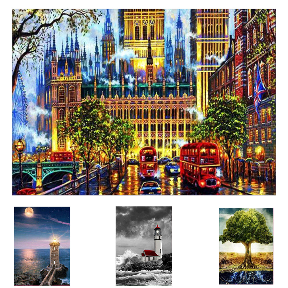 Lighthouse Feather DIY Partial Diamond Painting Wall Decor Cross Stitch Craft