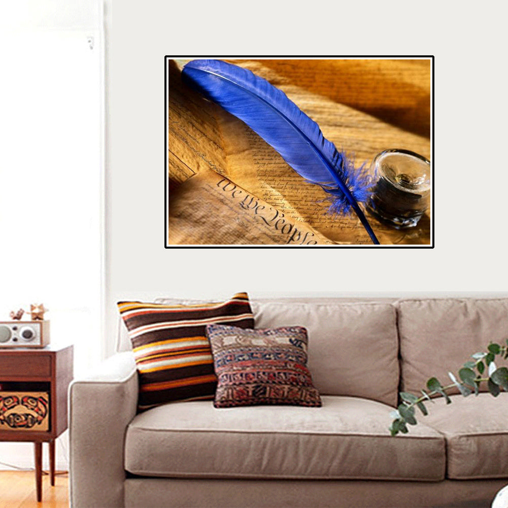 Lighthouse Feather DIY Partial Diamond Painting Wall Decor Cross Stitch Craft