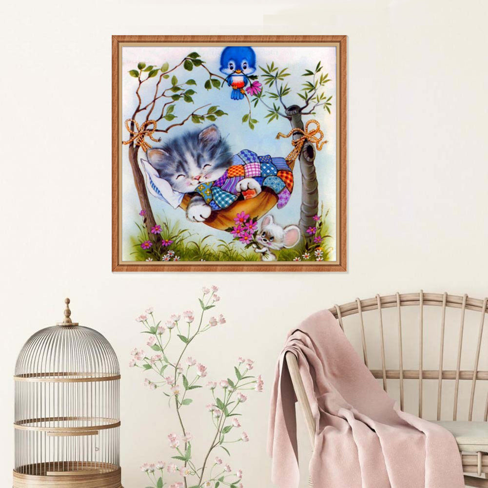 Cartoon Cat Dog Owl Full Diamond Painting DIY Handmade Craft Cross Stitch Decor