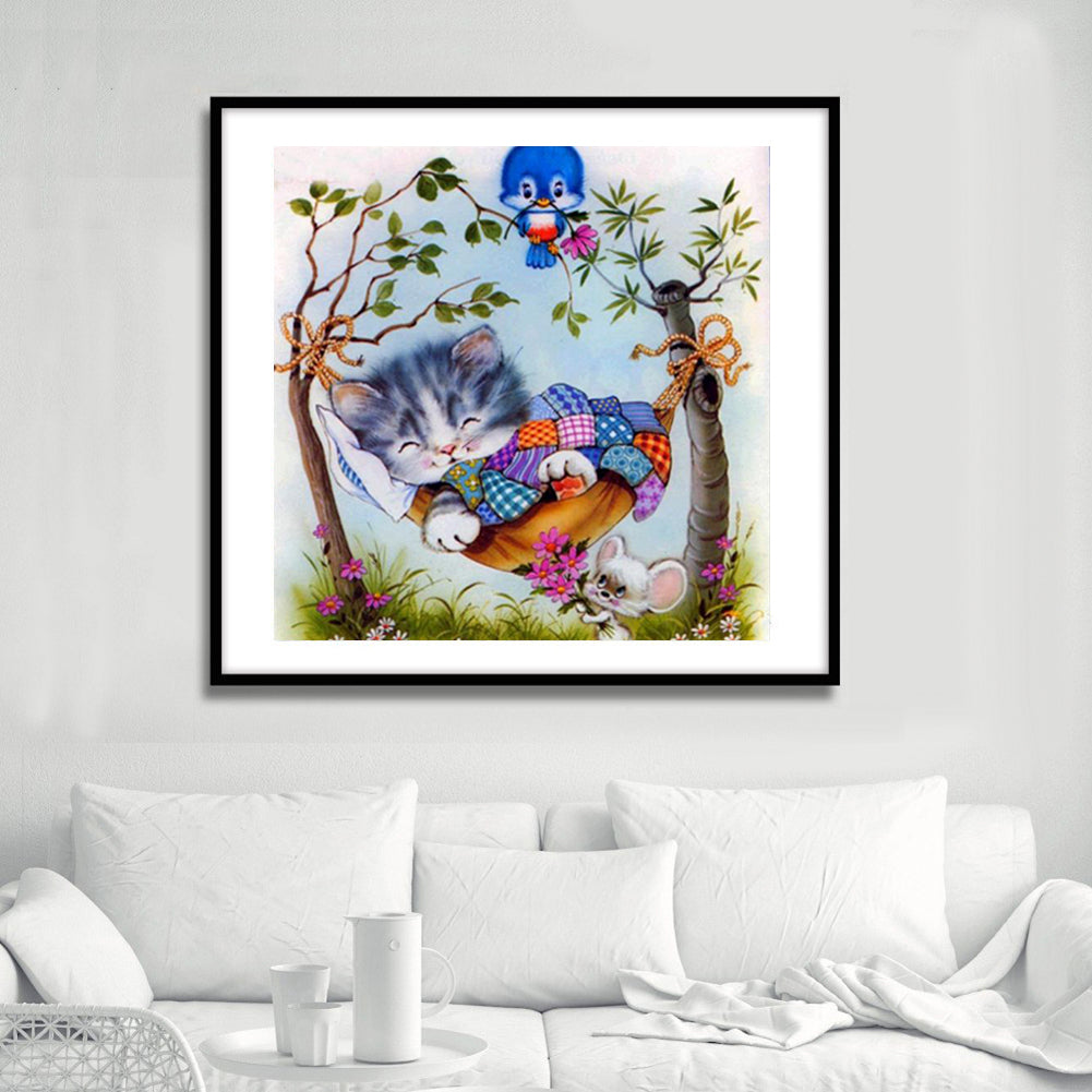 Cartoon Cat Dog Owl Full Diamond Painting DIY Handmade Craft Cross Stitch Decor