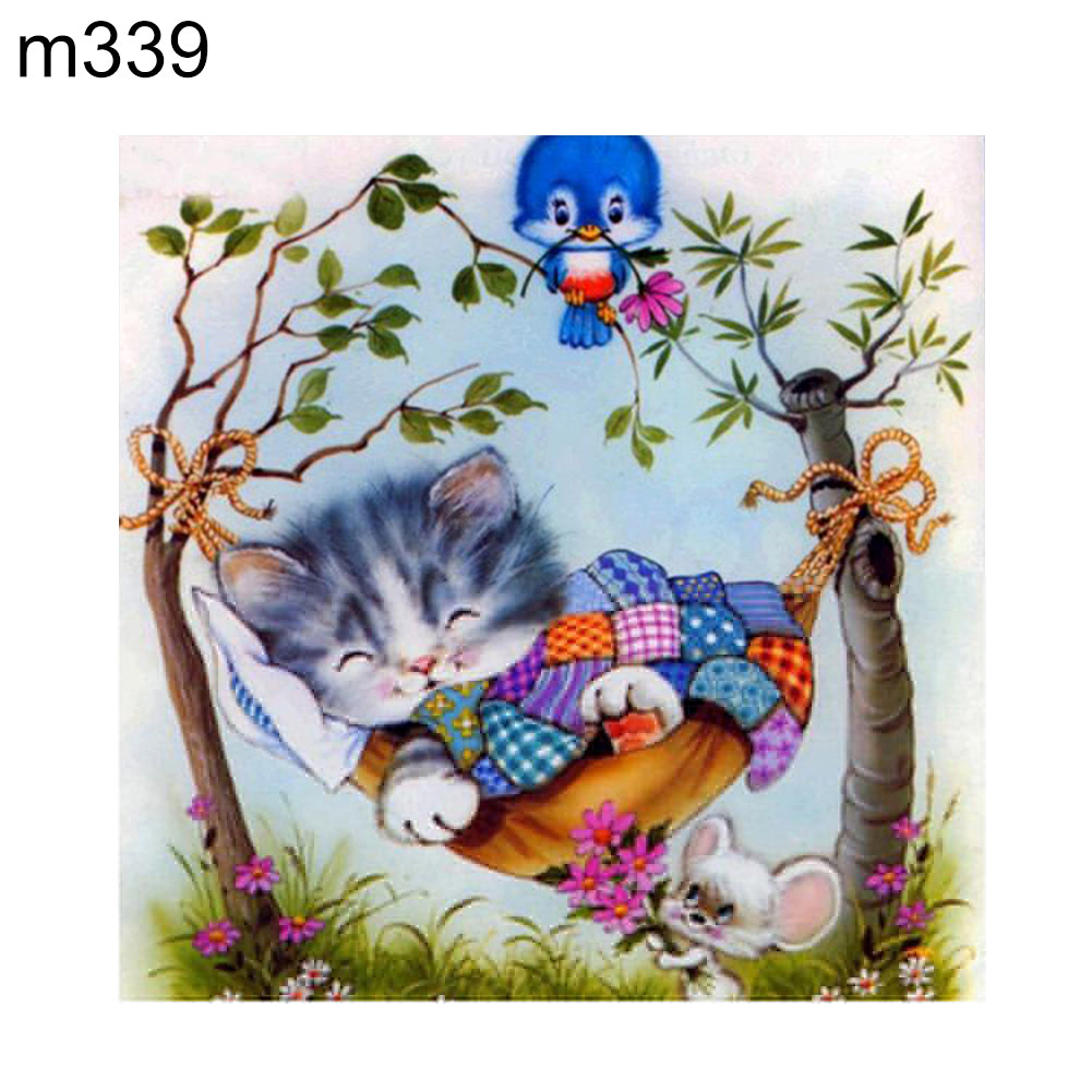 Cartoon Cat Dog Owl Full Diamond Painting DIY Handmade Craft Cross Stitch Decor