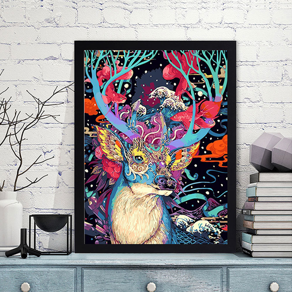 Colorful Deer 5D Full Diamond Wall Art Painting DIY Cross Stitch Home Decor