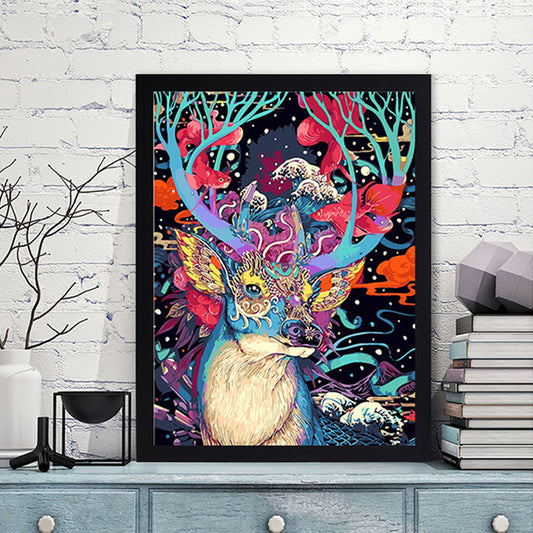 Colorful Deer 5D Full Diamond Wall Art Painting DIY Cross Stitch Home Decor