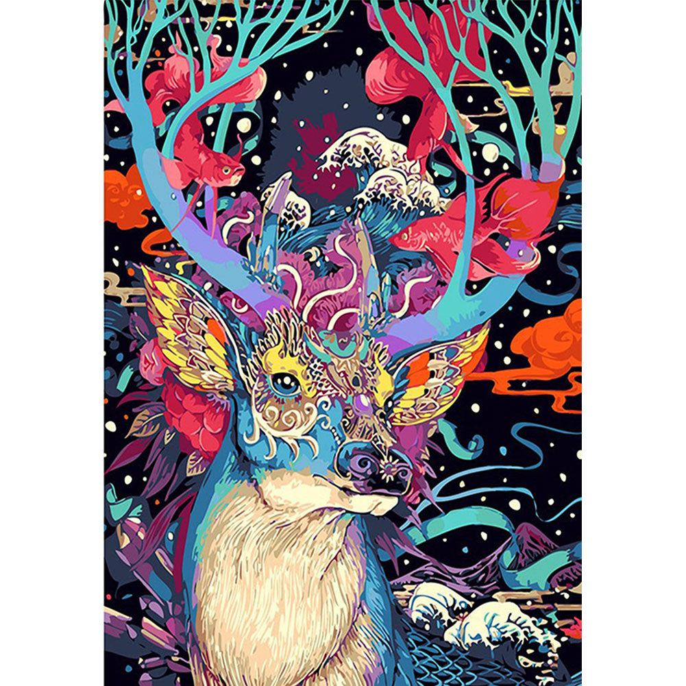 Colorful Deer 5D Full Diamond Wall Art Painting DIY Cross Stitch Home Decor
