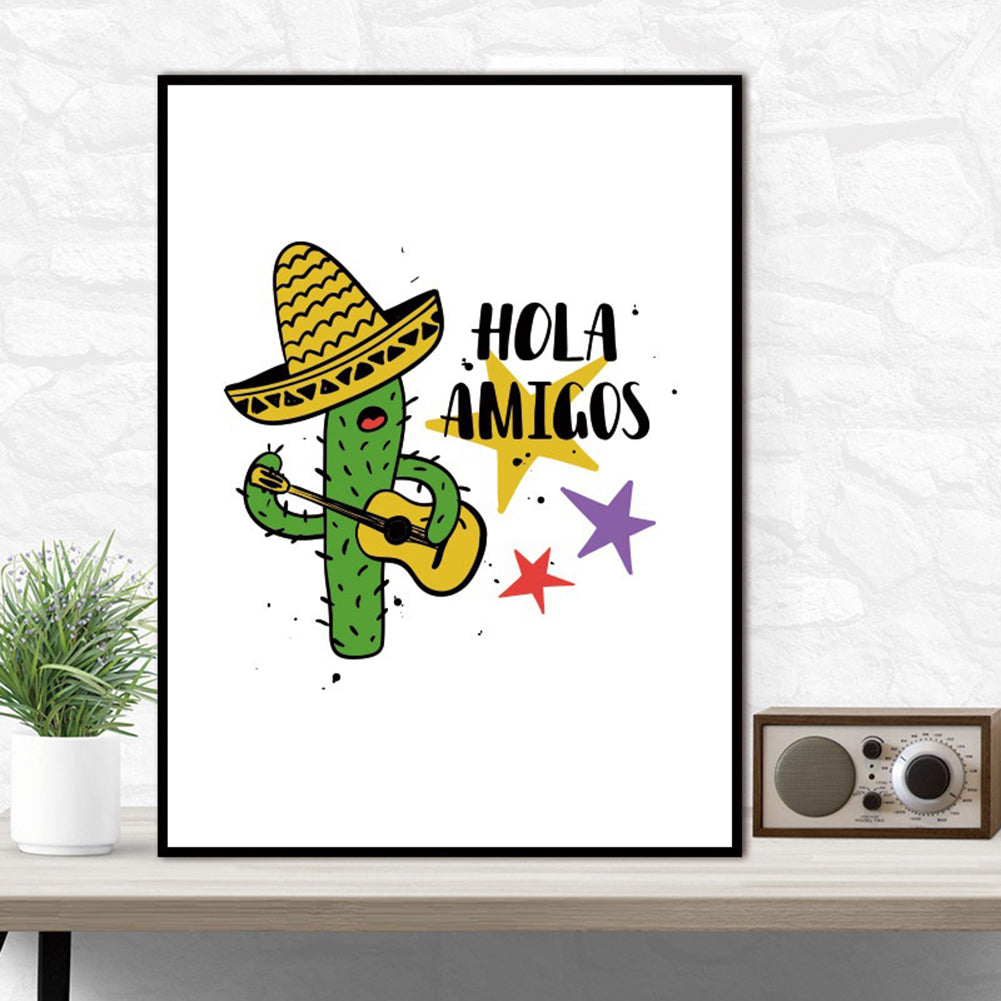 Cartoon Cactus Nordic Picture Minimalist Canvas Painting Poster Wall Art Decor