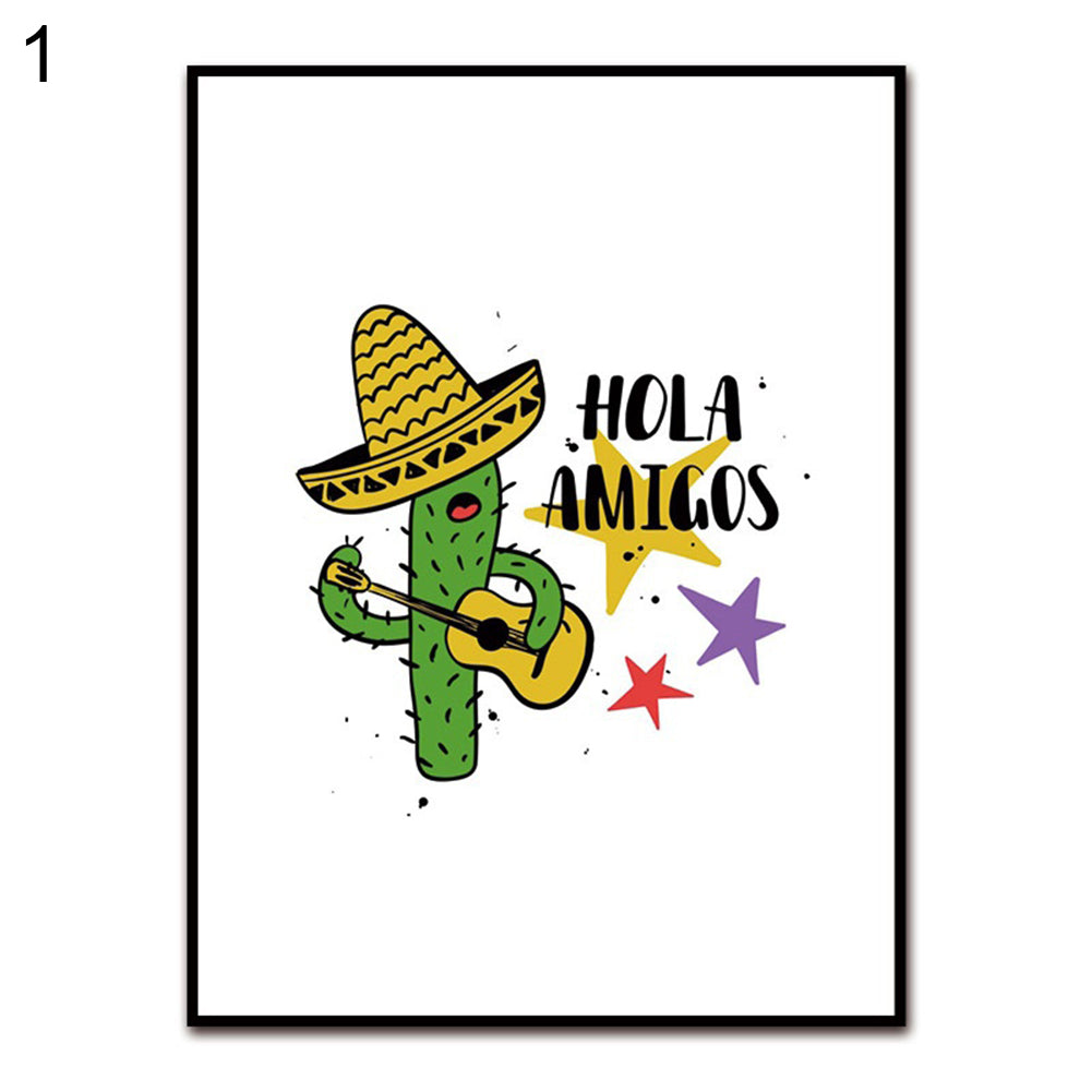 Cartoon Cactus Nordic Picture Minimalist Canvas Painting Poster Wall Art Decor
