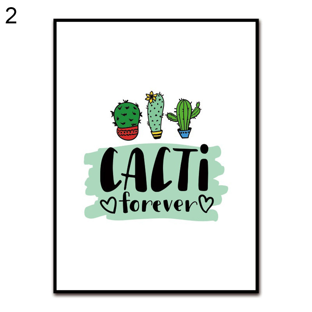 Cartoon Cactus Nordic Picture Minimalist Canvas Painting Poster Wall Art Decor