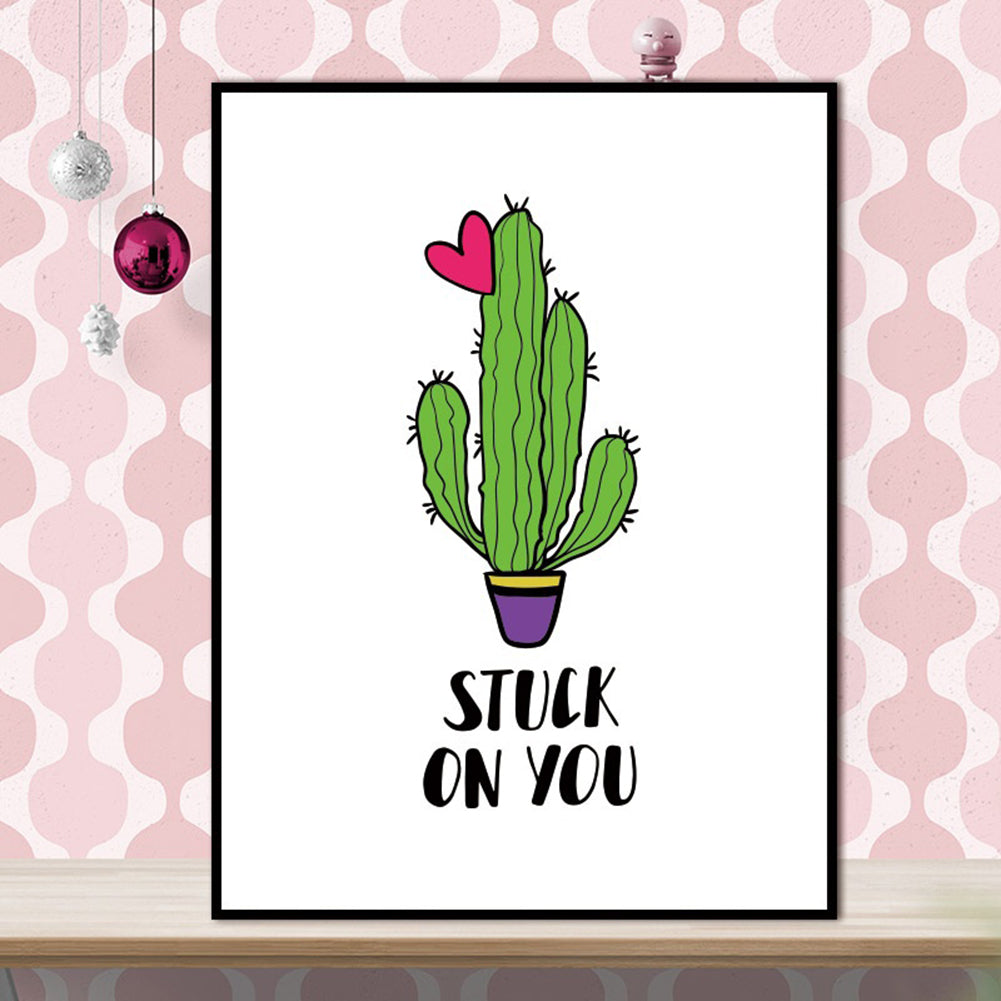 Cartoon Cactus Nordic Picture Minimalist Canvas Painting Poster Wall Art Decor