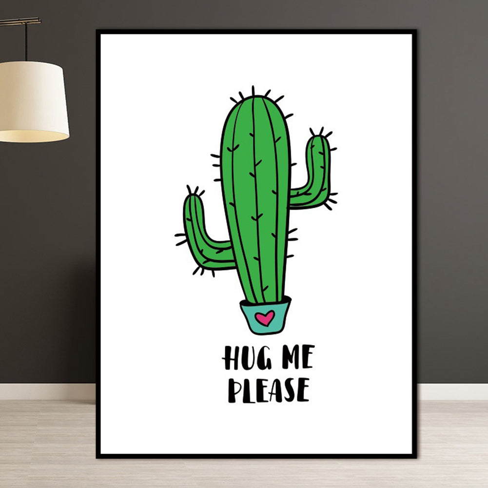 Cartoon Cactus Nordic Picture Minimalist Canvas Painting Poster Wall Art Decor