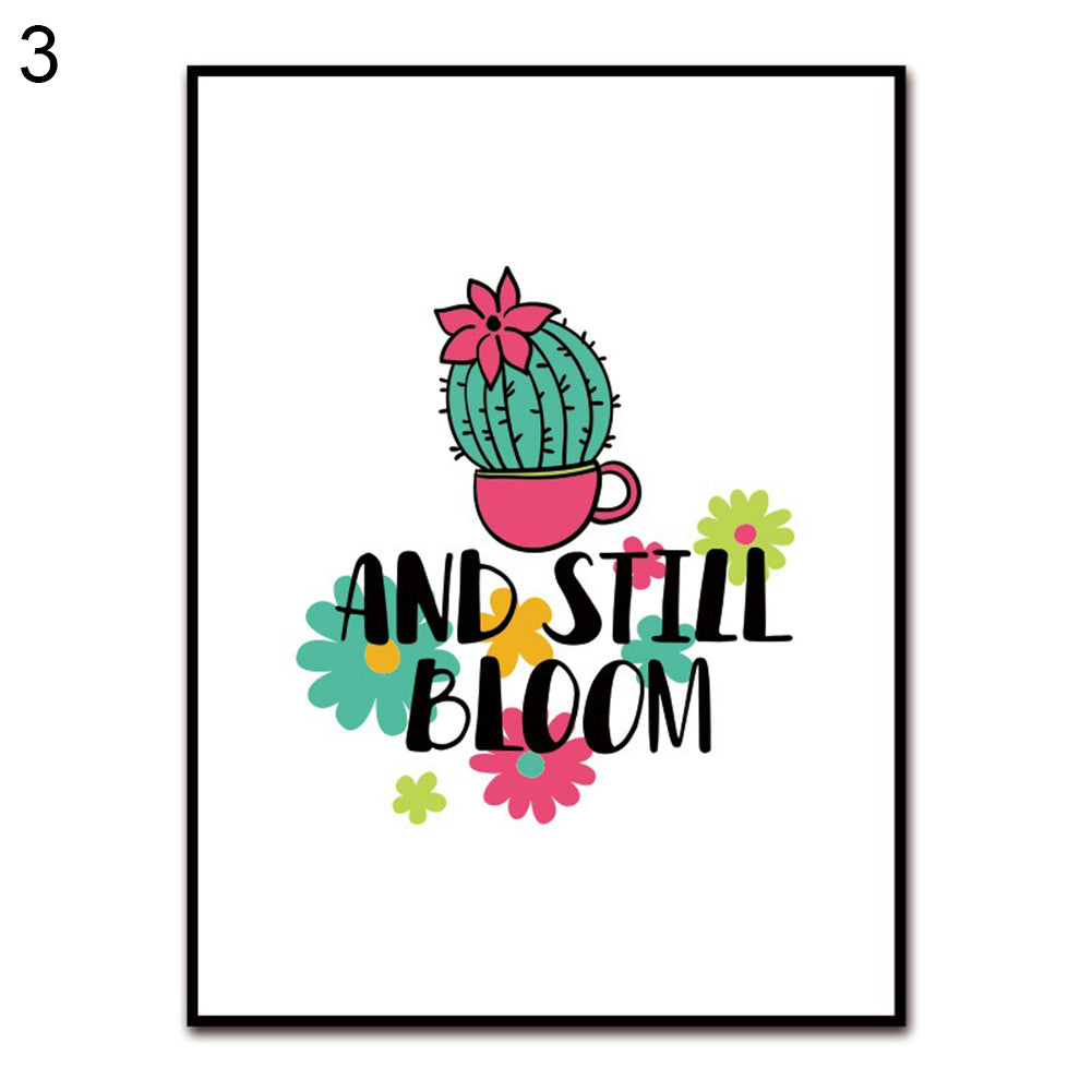 Cartoon Cactus Nordic Picture Minimalist Canvas Painting Poster Wall Art Decor