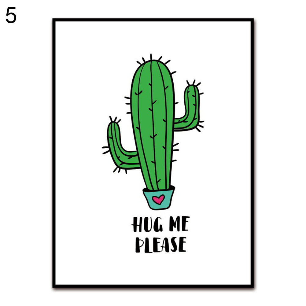 Cartoon Cactus Nordic Picture Minimalist Canvas Painting Poster Wall Art Decor