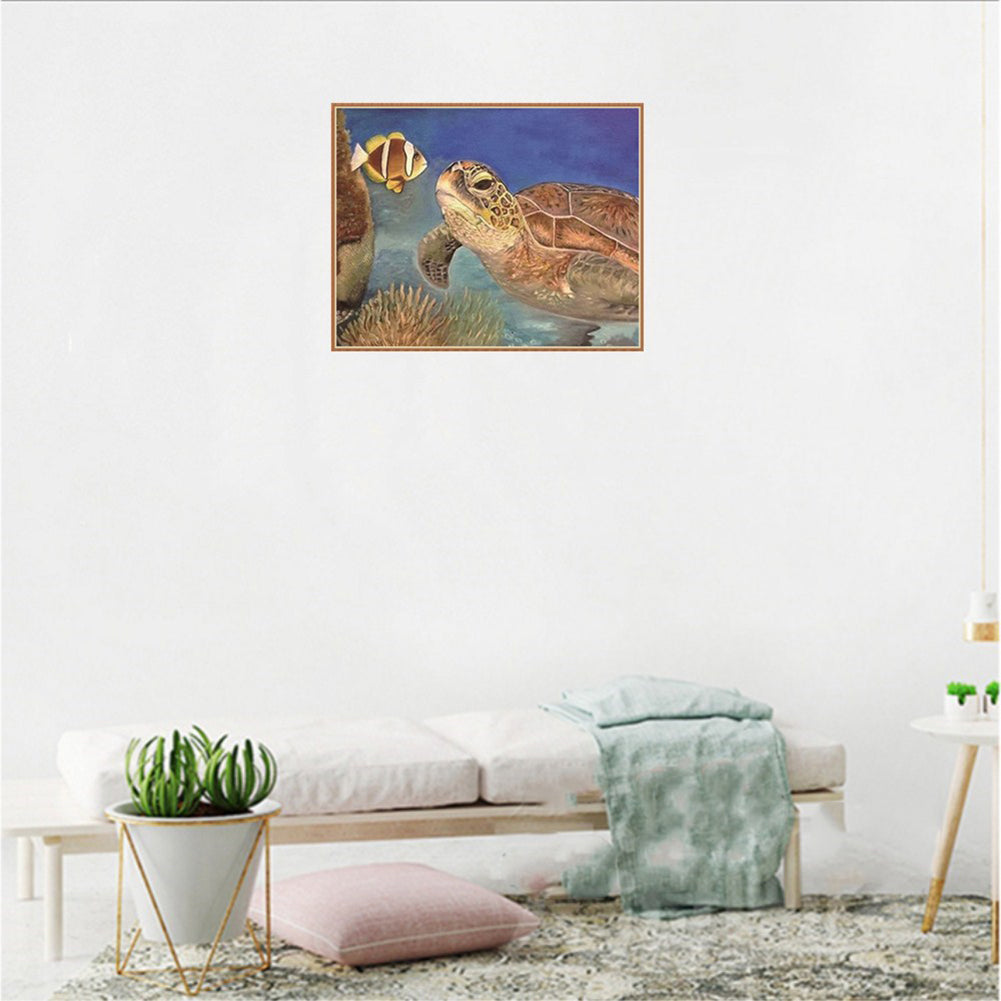 Turtle Planet Beauty Full Diamond Painting DIY Frameless Cross Stitch Wall Decor