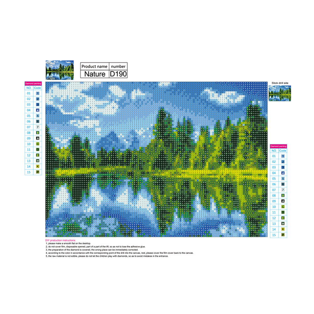 Landscape DIY 5D Full Diamond Wall Painting Cross Stitch Home Living Room  Decor