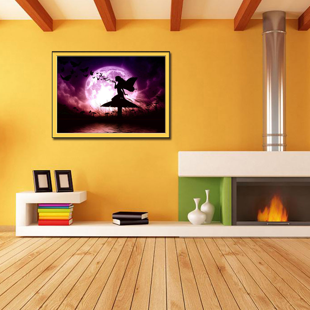 Horse Moon Night DIY Partial Diamond Painting Cross Stitch Craft Home Wall Decor