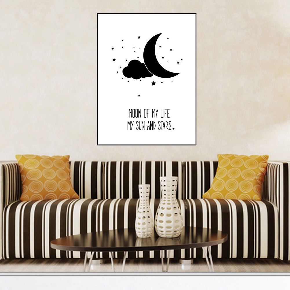 Modern Nordic Star Moon Painting Decorative Picture Home Wall Art Decor Posters