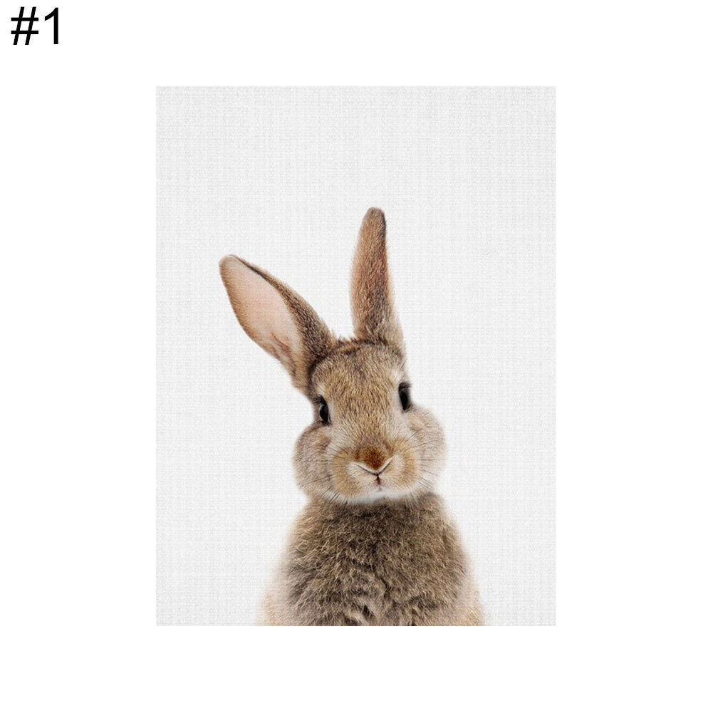 Cute Animal Rabbit Canvas Poster No Frame Painting Art Office Room Wall Picture