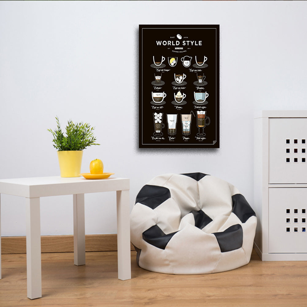 Modern Coffee Drinks Pattern Painting Canvas Wall Art Hanging Shop Home Decor