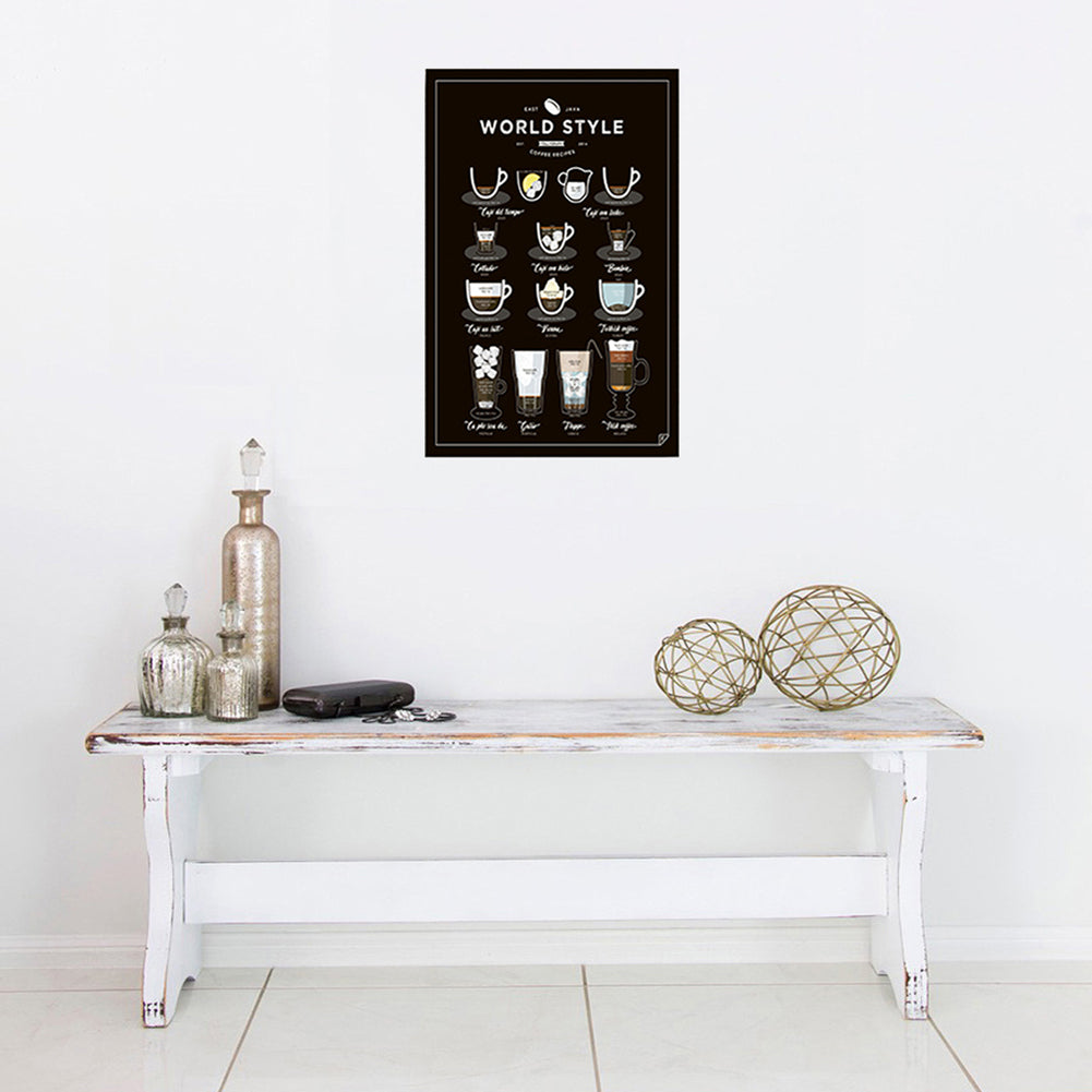 Modern Coffee Drinks Pattern Painting Canvas Wall Art Hanging Shop Home Decor