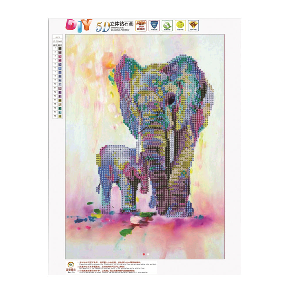 5D DIY Diamond Painting Cross Stitch Elephant Embroidery Unframed Home Decor