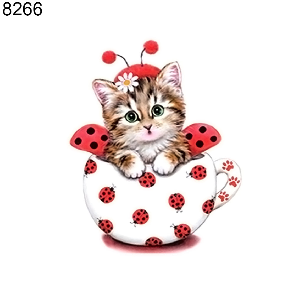 Cute Cat in Cup Kitten Modern DIY Resin Diamond Painting Embroidery Home Decor