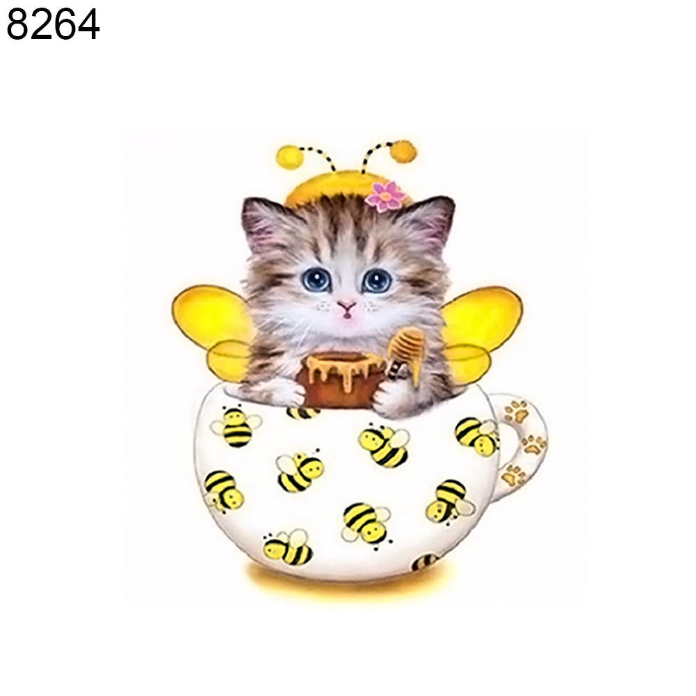 Cute Cat in Cup Kitten Modern DIY Resin Diamond Painting Embroidery Home Decor