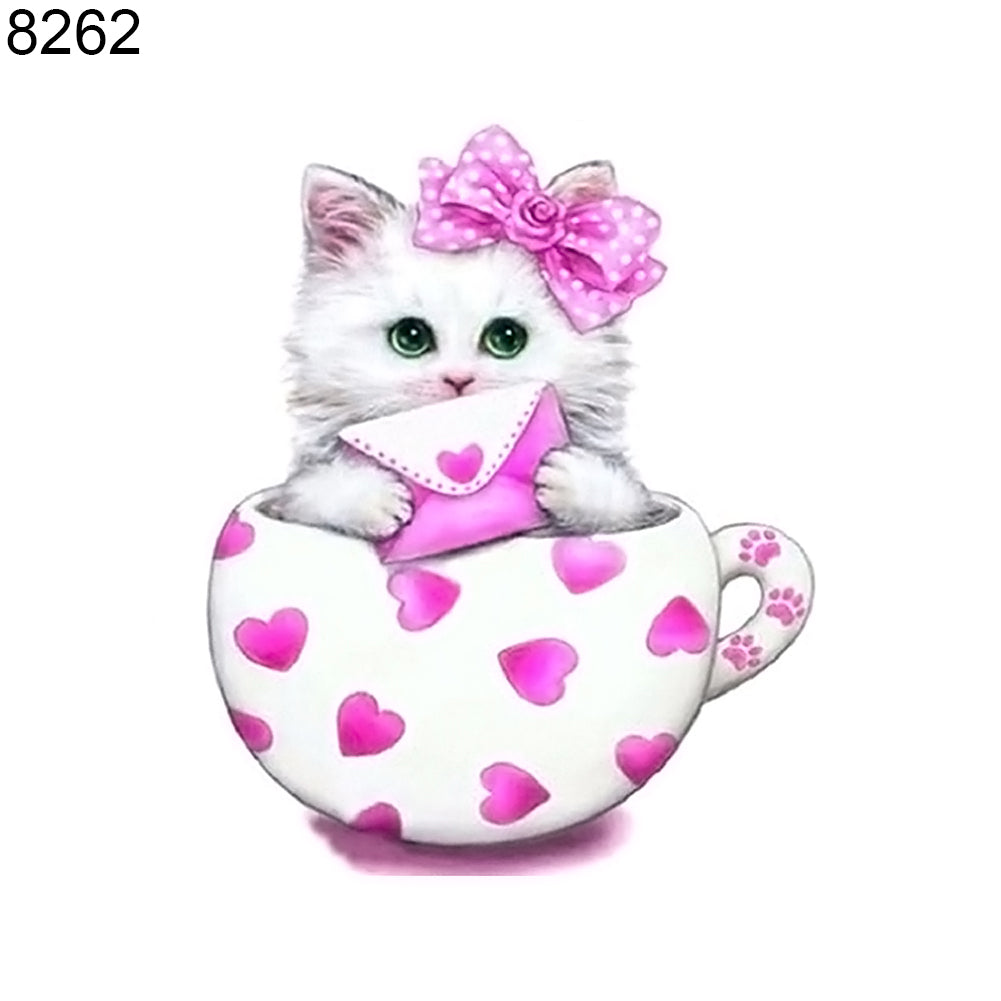 Cute Cat in Cup Kitten Modern DIY Resin Diamond Painting Embroidery Home Decor