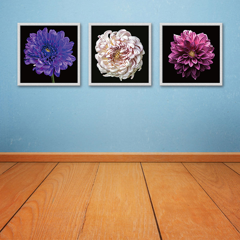 3Pcs Chrysanthemum Flower Painting Living Room Wall Decorative Picture Decor