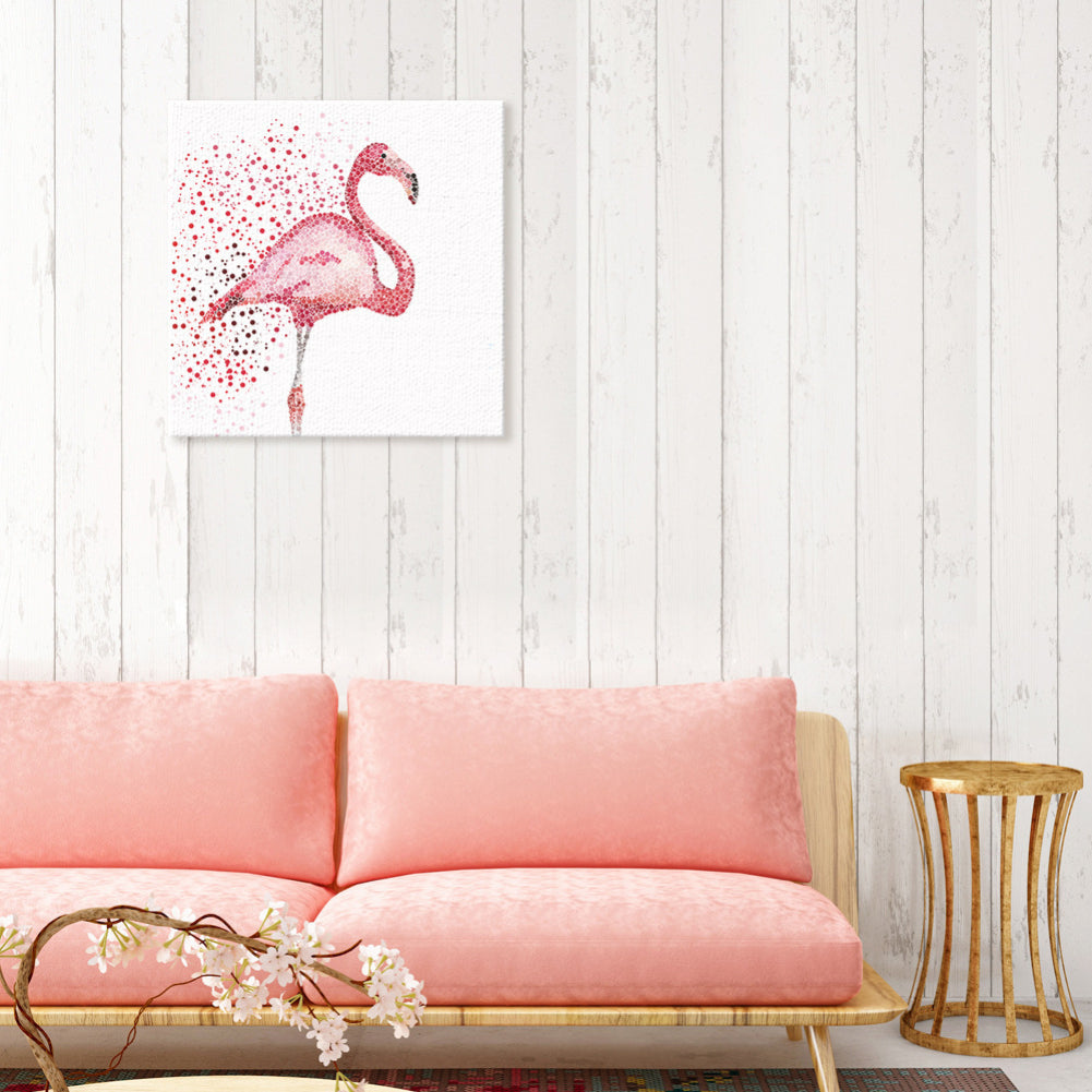 Flamingo Fashion Modern Frameless Abstract Oil Painting Wall Art Home Decor
