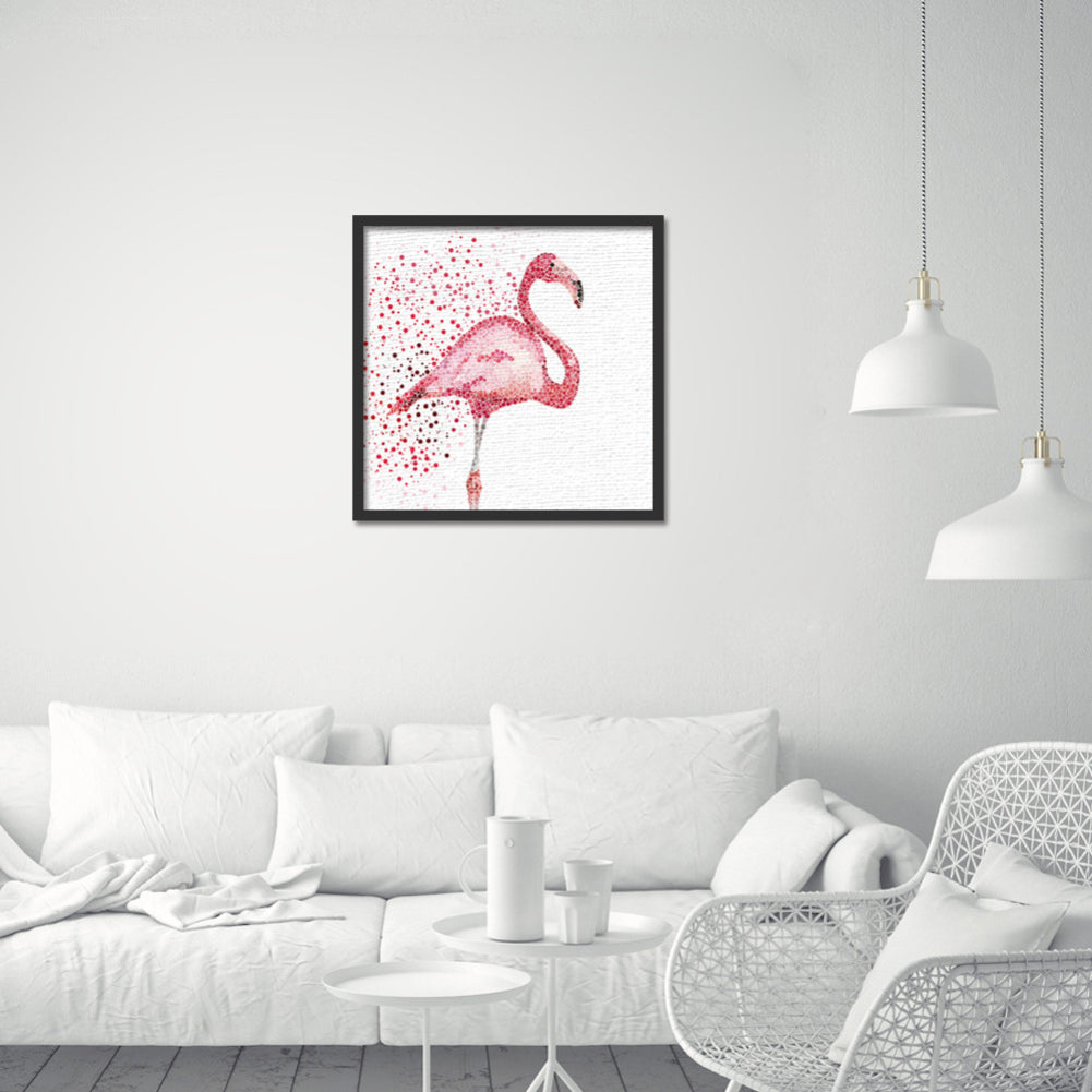 Flamingo Fashion Modern Frameless Abstract Oil Painting Wall Art Home Decor