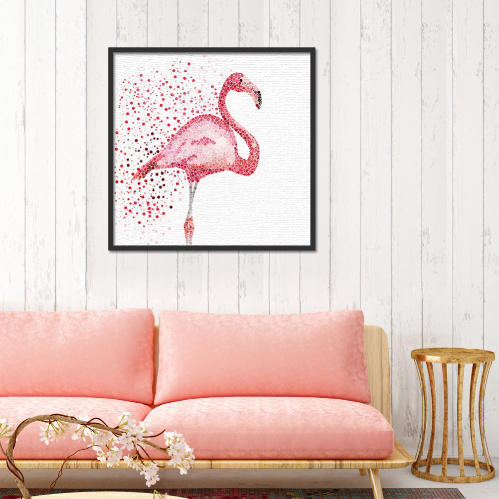 Flamingo Fashion Modern Frameless Abstract Oil Painting Wall Art Home Decor