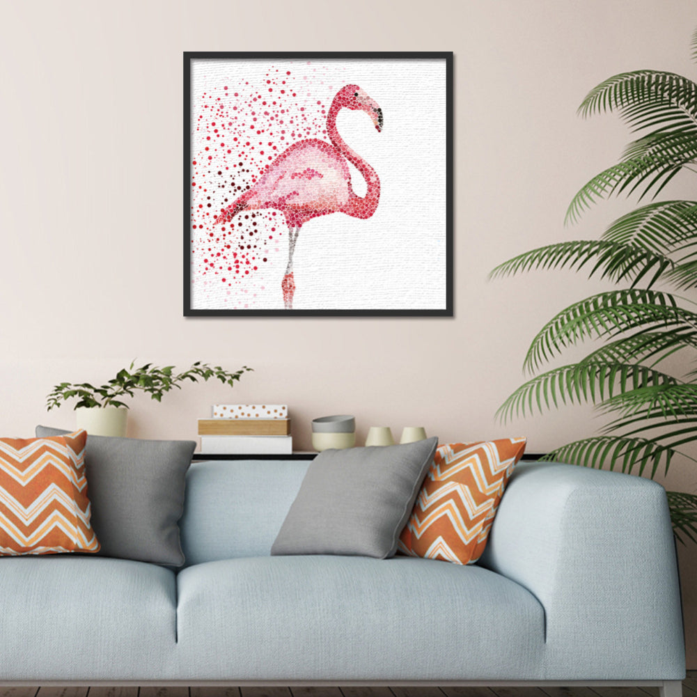 Flamingo Fashion Modern Frameless Abstract Oil Painting Wall Art Home Decor