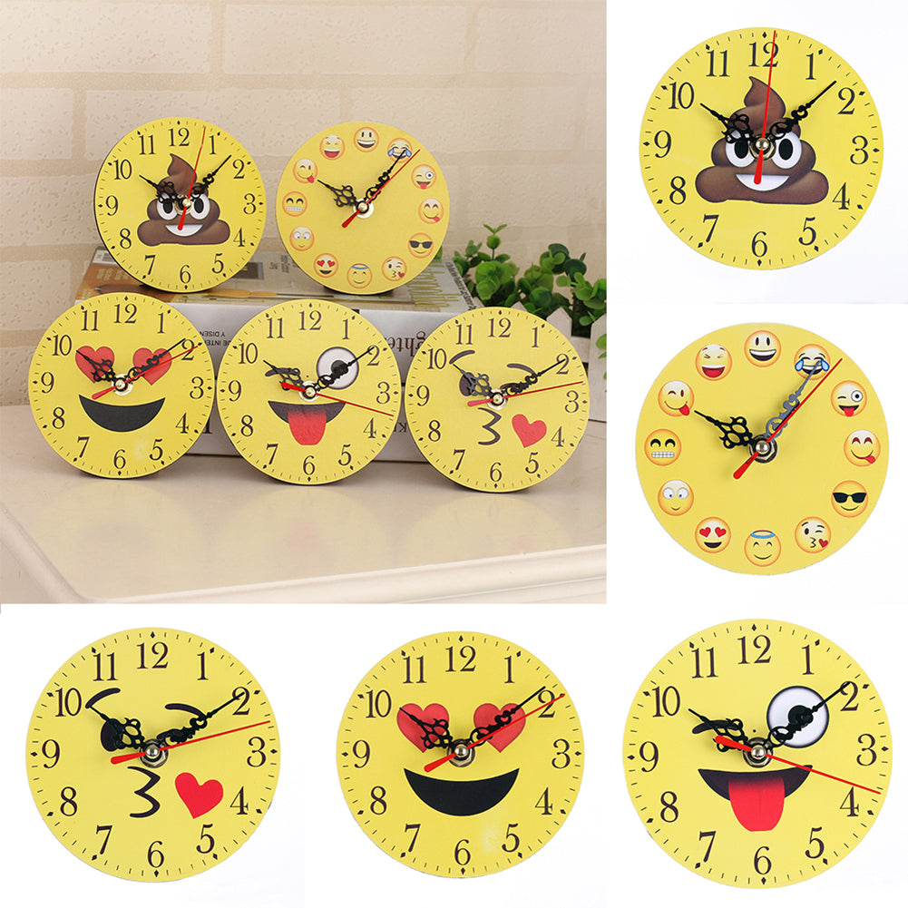 Creative Funny Cartoon Emoji Round Wall Clock Living Room Bedroom Home Decor