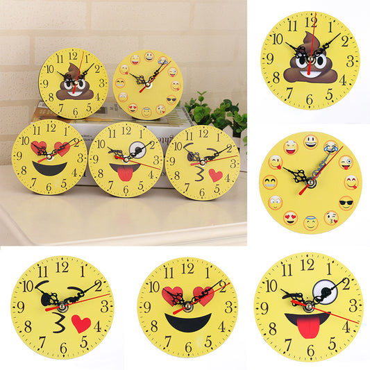 Creative Funny Cartoon Emoji Round Wall Clock Living Room Bedroom Home Decor