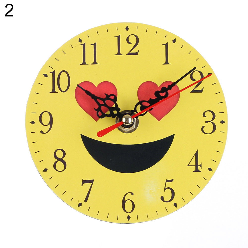 Creative Funny Cartoon Emoji Round Wall Clock Living Room Bedroom Home Decor