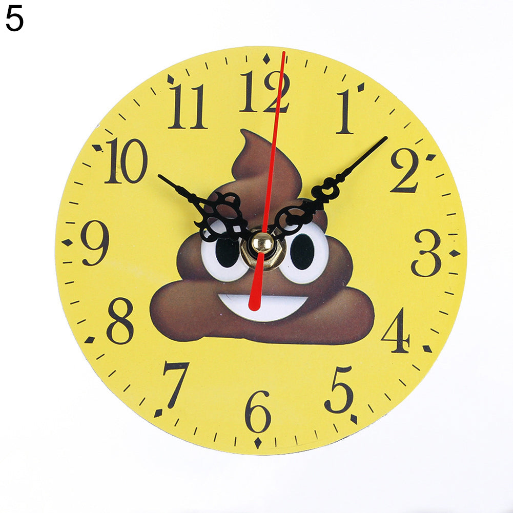 Creative Funny Cartoon Emoji Round Wall Clock Living Room Bedroom Home Decor