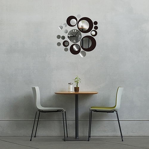 Acrylic Clock Design Mirror Effect Mural Wall Sticker Fashion Home Decor Craft