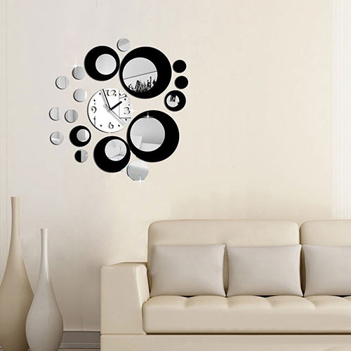 Acrylic Clock Design Mirror Effect Mural Wall Sticker Fashion Home Decor Craft