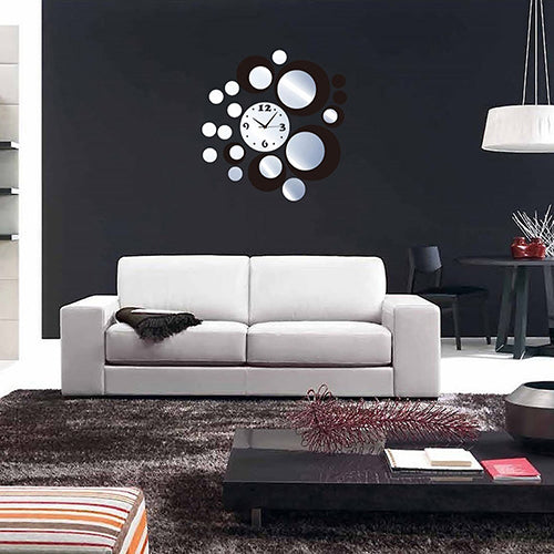 Acrylic Clock Design Mirror Effect Mural Wall Sticker Fashion Home Decor Craft