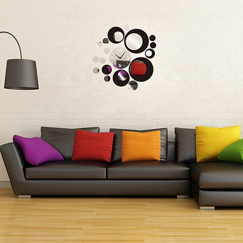 Acrylic Clock Design Mirror Effect Mural Wall Sticker Fashion Home Decor Craft